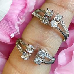 Adjustable Toe Rings In Silver & Rose Gold (1 Set) thumbnail 1
