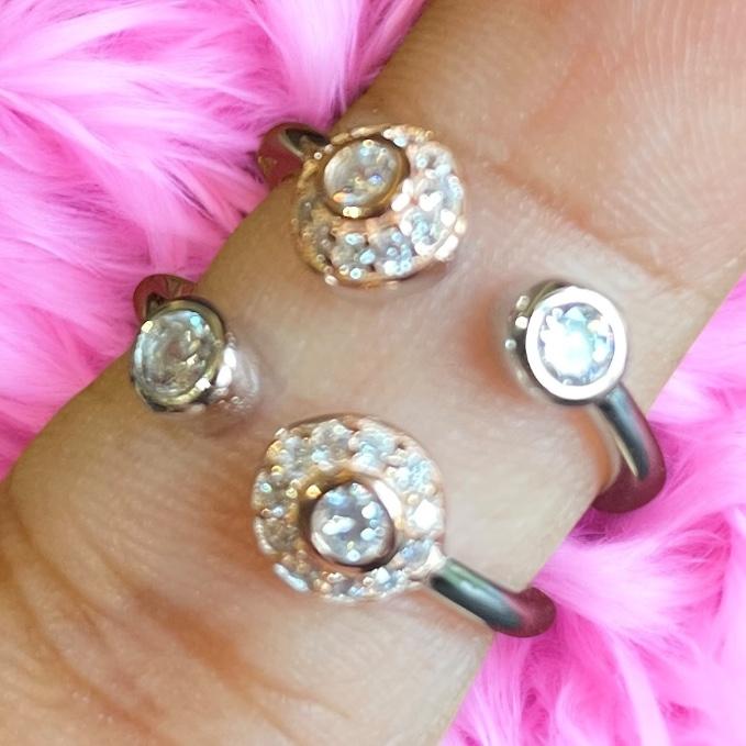 Adjustable Toe Rings In Silver & Rose Gold (1 Set) — 925 silver, image 1