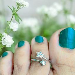 Adjustable Toe Rings In Silver & Rose Gold (1 Set) thumbnail 2