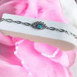 925 Sterling Silver Evil Eye Protection Bracelet thumbnail 1