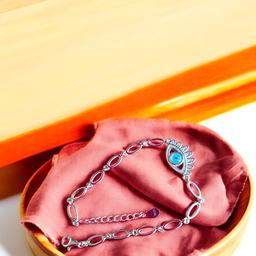 925 Sterling Silver Evil Eye Protection Bracelet thumbnail 2