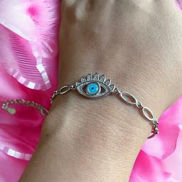 925 Sterling Silver Evil Eye Protection Bracelet thumbnail 3