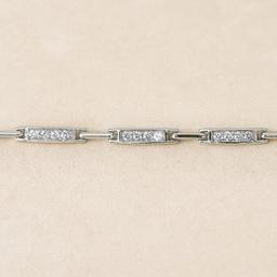 Elegant Silver Diamond-link Bracelet thumbnail 2