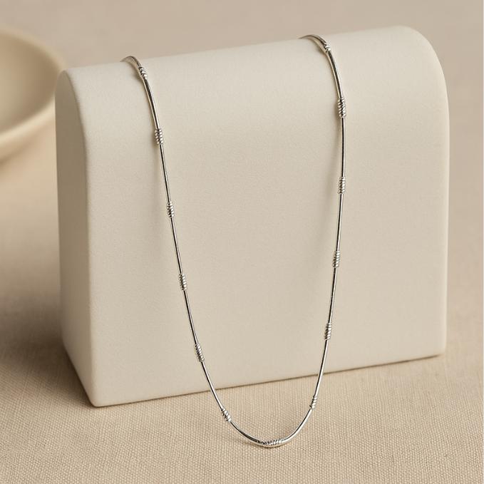 925 Sterling Silver Sleek Beaded Chain – Minimal & Elegant — 925 silver, image 1