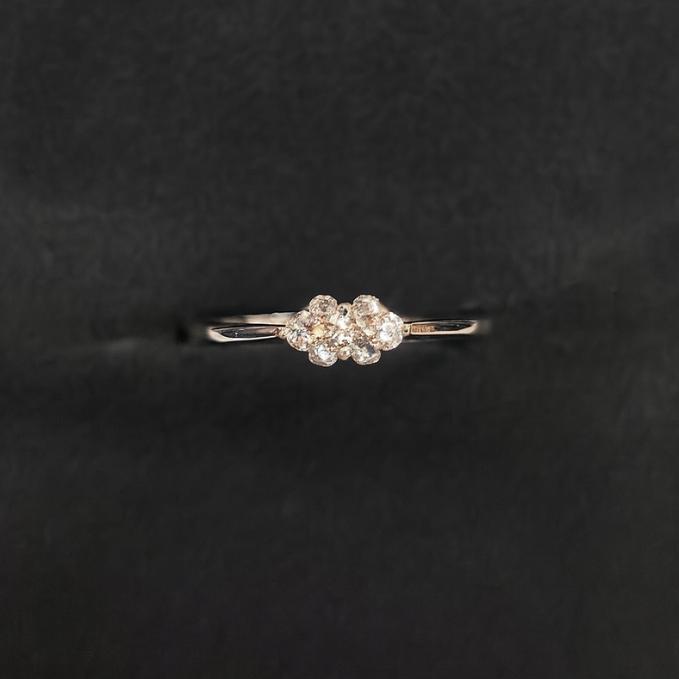 925 Silver Cluster Sparkle Ring (size 14) — 925 silver, image 1