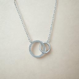 925 Sterling Silver Interlocking Circle Pendant – Symbol Of Connection thumbnail 1