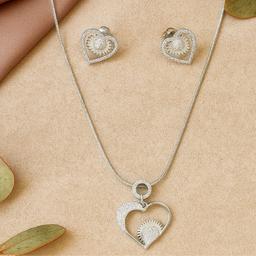 925 Silver Heartshine Pendant Set (without Chain) thumbnail 1
