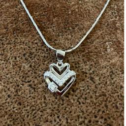 925 Silver Chevron Heart Pendant Set (without Chain) thumbnail 2