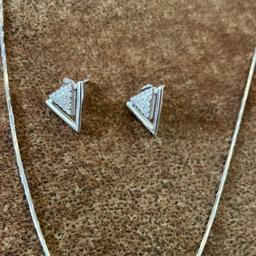 925 Silver Triangle Spark Pendant Set (without Chain) thumbnail 5