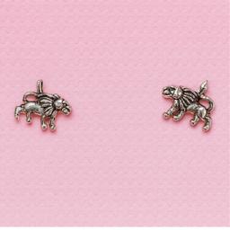 925 Pure Silver Oxidised Unisex Lion Earrings thumbnail 1