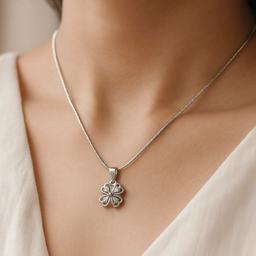 Elegant Four-leaf Clover Pendant – 925 Sterling Silver Necklace thumbnail 1