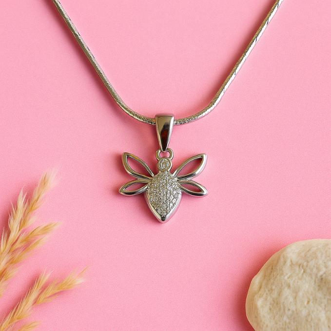 Elegant Bee-inspired Pendant – 925 Sterling Silver — 925 silver, image 1