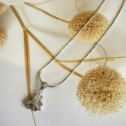 Elegant 925 Silver Floral Pendant Necklace thumbnail 5