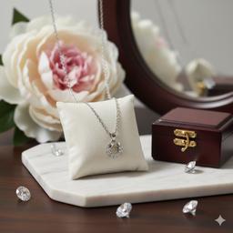 Dainty Silver Bow Circle Necklace And Earring Set thumbnail 2