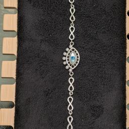 Elegant Silver Evil Eye Infinity Bracelet thumbnail 3