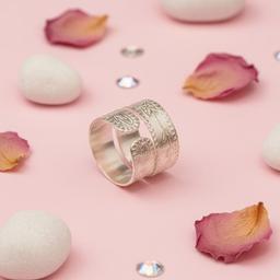 Floral Engraved 925 Sterling Silver Toe Ring Band thumbnail 1