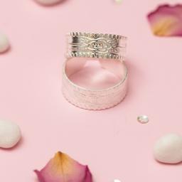 Floral Engraved 925 Sterling Silver Toe Ring Band thumbnail 2