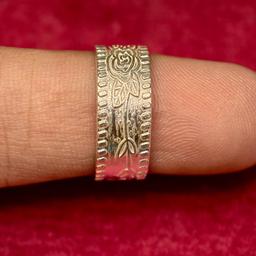 Floral Engraved 925 Sterling Silver Toe Ring Band thumbnail 4
