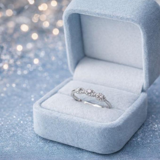 ✨ Elegant Triple-marquise Diamond Ring ✨ — 925 silver, image 1