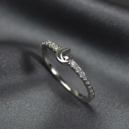 Sparkling Silver Heart Star Ring thumbnail 2
