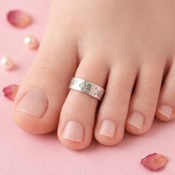  925 Silver Toe Ring Floral Vibe  thumbnail 2