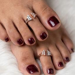Adjustable Toe Rings In Silver & Rose Gold (1 Set) thumbnail 5