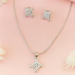 925 Silver Frame Spark Pendant Set (without Chain) thumbnail 2