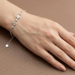 925 Silver Heart Lock Charm Bracelet thumbnail 3
