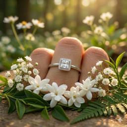 Square-cut 925 Silver Solitaire Ring (size :17) thumbnail 4