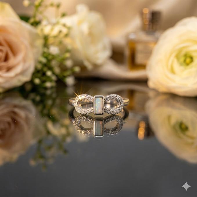 Elegant Infinity Knot 925 Silver Ring Size (11) — 925 silver, image 1
