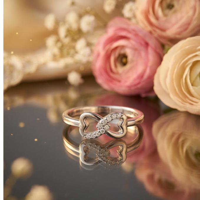 Delicate Double Heart 925 Silver Ring — 925 silver, image 1