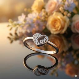 Silver Love Heart Ring – Minimal Romantic Band Size : 10 thumbnail 1