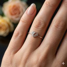 Silver Love Heart Ring – Minimal Romantic Band Size : 10 thumbnail 2