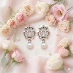 Royal Grace Silver Pearl Drop Studs thumbnail 2