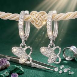 Dainty Butterfly Silver Balis - Hoops thumbnail 1