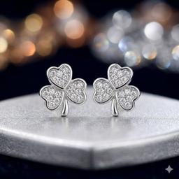 Lucky Charm Crystal Clover Earrings 🍀 thumbnail 1