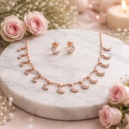 Rose Gold Moon 925 Silver Set thumbnail 3