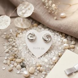 Elegant Silver Swan Minimalist Stud Earrings thumbnail 1