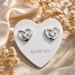Heart Studs – Pure 925 Sterling Silver thumbnail 2