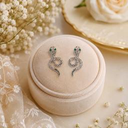 925 Silver Snake Stud Earrings thumbnail 2