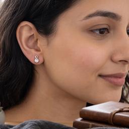 925 Sterling Silver Infinity Stud Earrings With Zirconia | Jayash  thumbnail 2