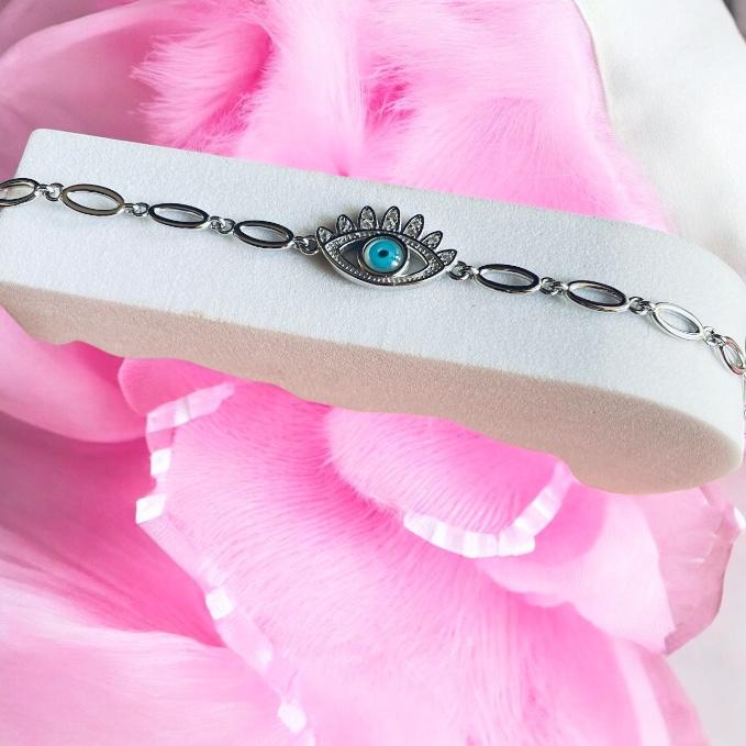 925 Sterling Silver Evil Eye Protection Bracelet — 925 silver, image 1