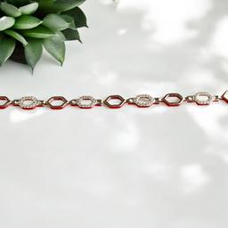 Elegant Hexagon & Oval Link Bracelet In 925 Sterling Silver thumbnail 3