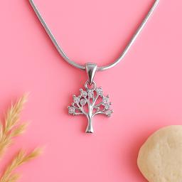 Elegant 925 Silver Tree Of Life Pendant With Chain thumbnail 1