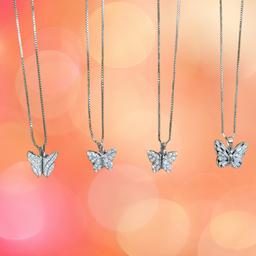 925 Silver Butterfly Pendant Chain – Open-wing Design With “best” Engraving thumbnail 3