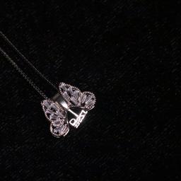 925 Silver Butterfly Pendant Chain – Open-wing Design With “best” Engraving thumbnail 4