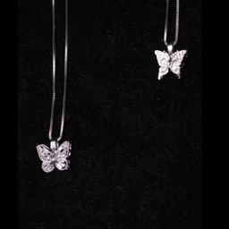 925 Silver Butterfly Pendant Chain – Open-wing Design With “best” Engraving thumbnail 5