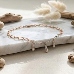 Rose Gold & Silver Dual Tone Drop Bracelet β 925 Silver thumbnail 2