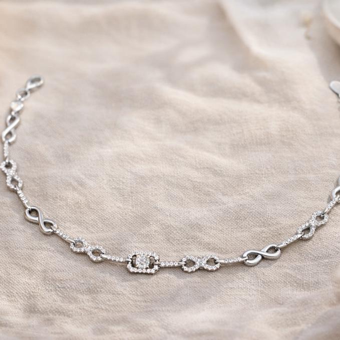 Infinity Sparkle 925 Silver Bracelet — 925 silver, image 1