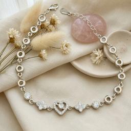 Snow Heart 925 Silver Charm Bracelet ❄️🤍 thumbnail 1